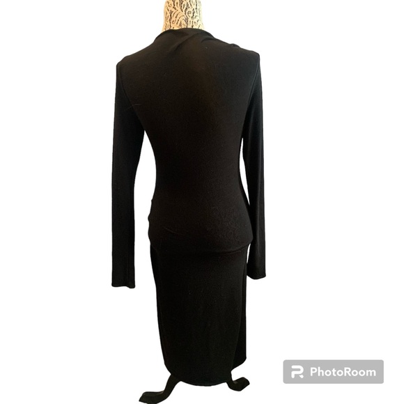 Wilfred Free Black Long Sleeve Asymmetrical Bodycon Dress - Picture 2 of 5